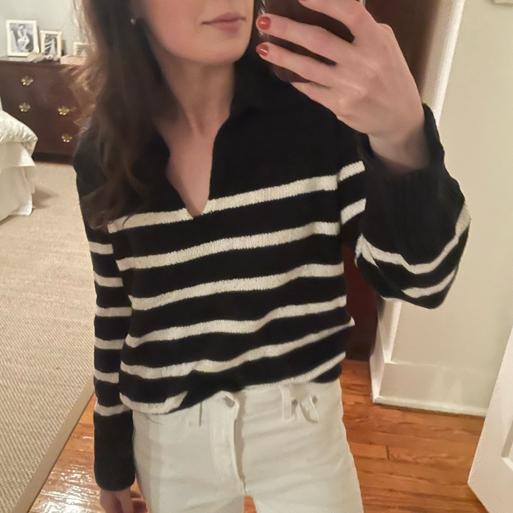 Black and White Striped Sweater